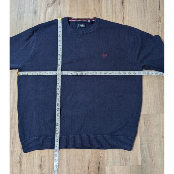 Vintage Chaps Men's Size XXL Navy Pullover Sweater Crest Preppy Classic - Picture 10 of 11